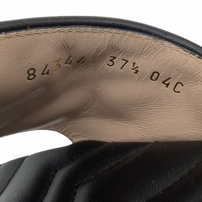 Gucci Nappa Matelasse GG Marmont 75mm Slide Sandal Black Size 37.5
