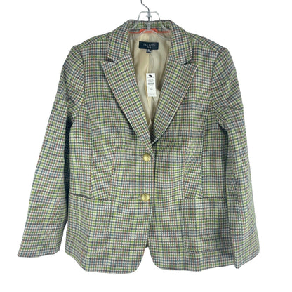 Talbots Classic Shetland Blazer Jacket Morning Plaid Green Size 14P