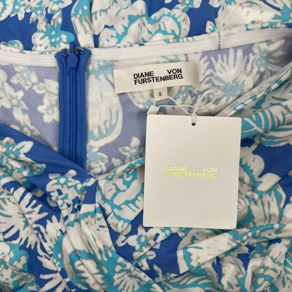 Diane von Furstenberg Stephen Off Shoulder Midi Dress Blue Size S