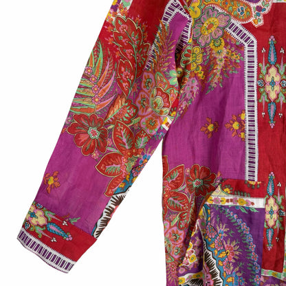 Etro Sardegna Printed Ramie Mini Shirt Dress Pink Size 38/ Size S