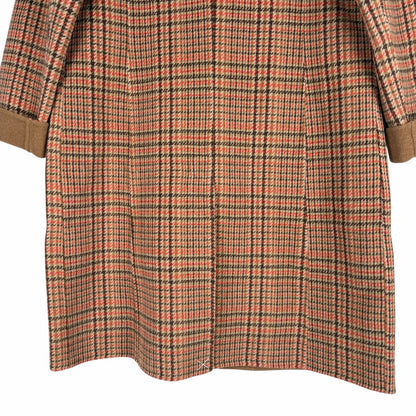 Talbots Wool Blend Doubleface Long Coat Campfire Plaid Size 8