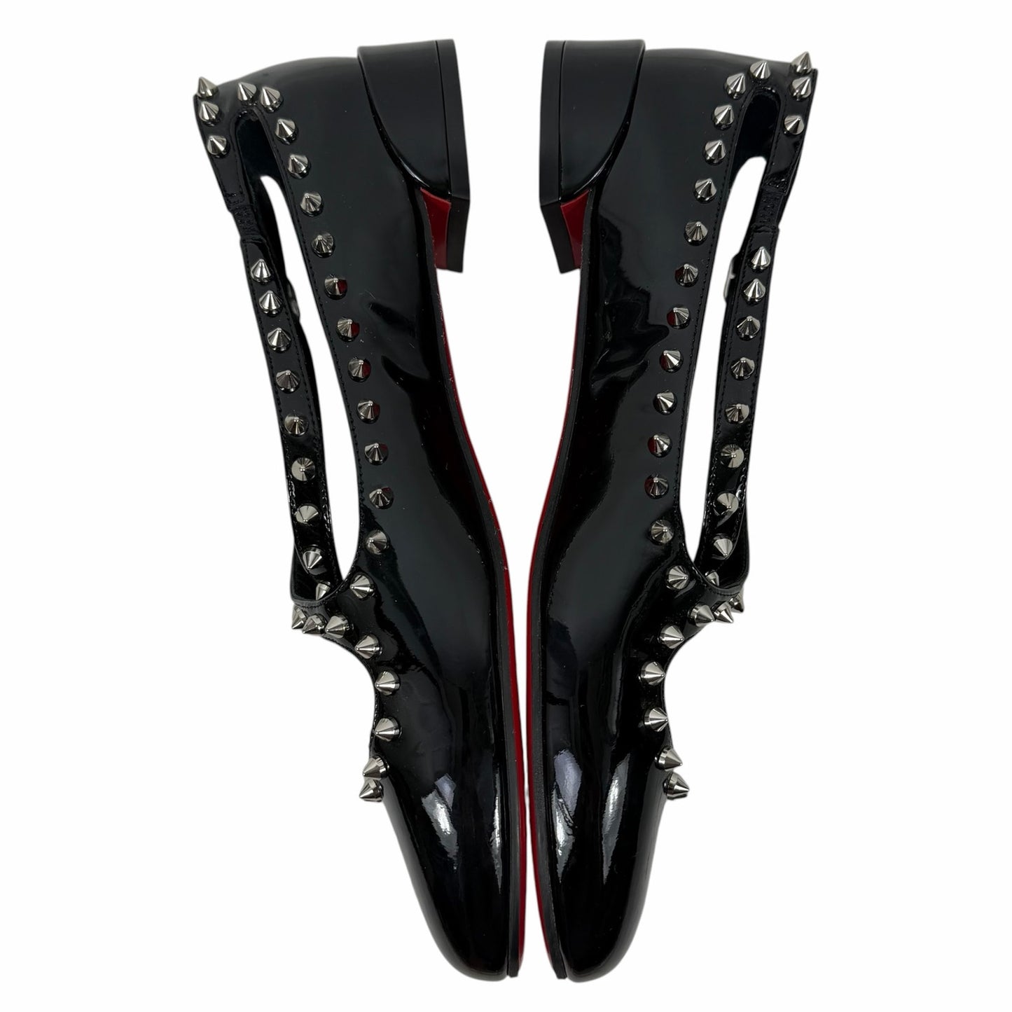 Christian Louboutin Pilouta Jane Spiked Patent Flats Black Size 36.5