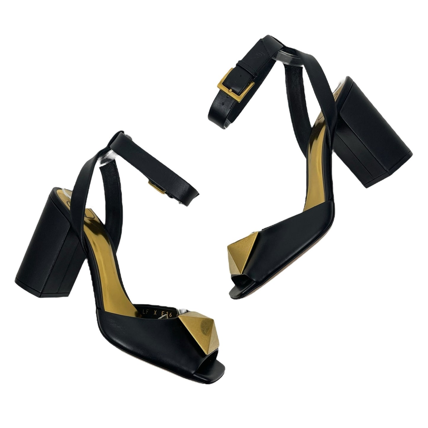 Valentino Garavani One Stud 90 Ankle Strap Sandals Black Size 36.5