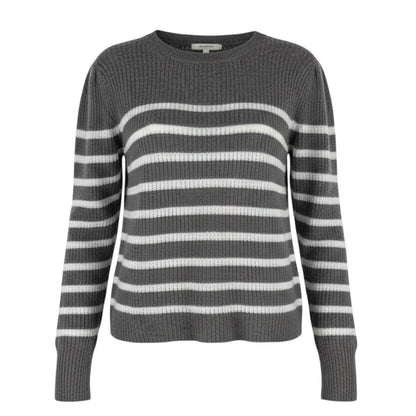 360 Cashmere Laurel Cashmere Striped Sweater Puff Shoulder Size S