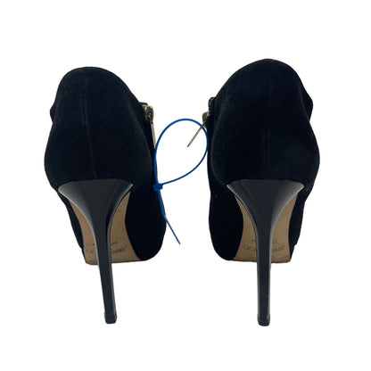 Jimmy Choo Ren 100 Pointed Toe Suede Ankle Boots Black Size 39