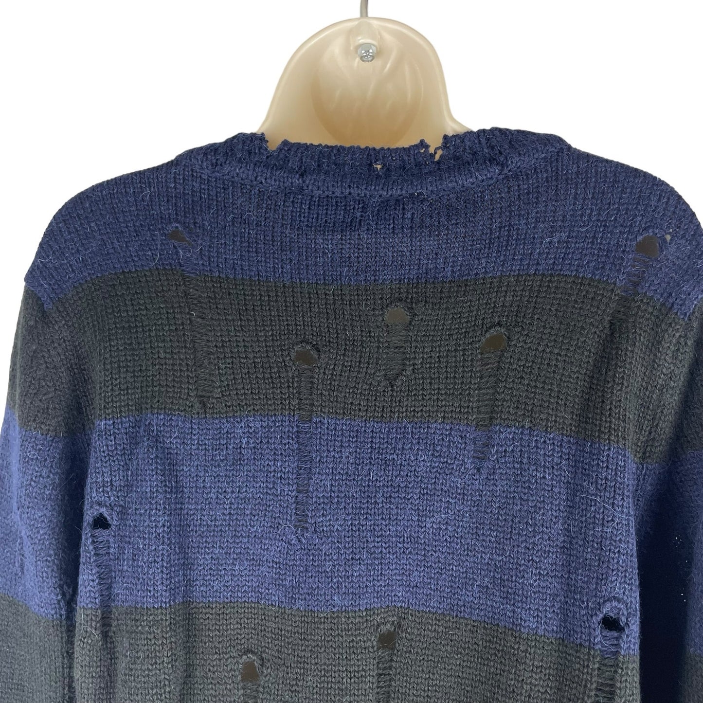 IRO Jeans Stys Distress Alpaca Blend Sweater Blue Black Size M