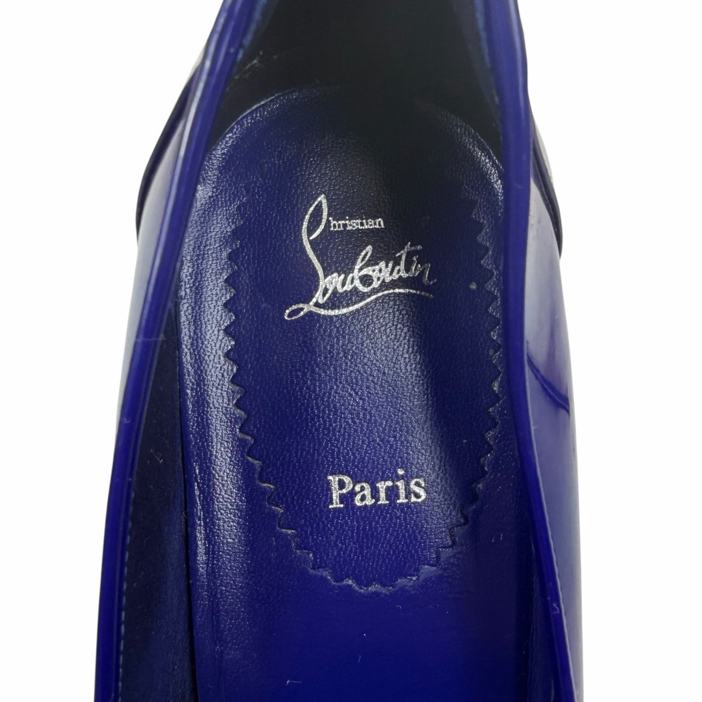 Christian Louboutin Sporty Kate 85 Patent Pump Galactiqueen Blue Size 42