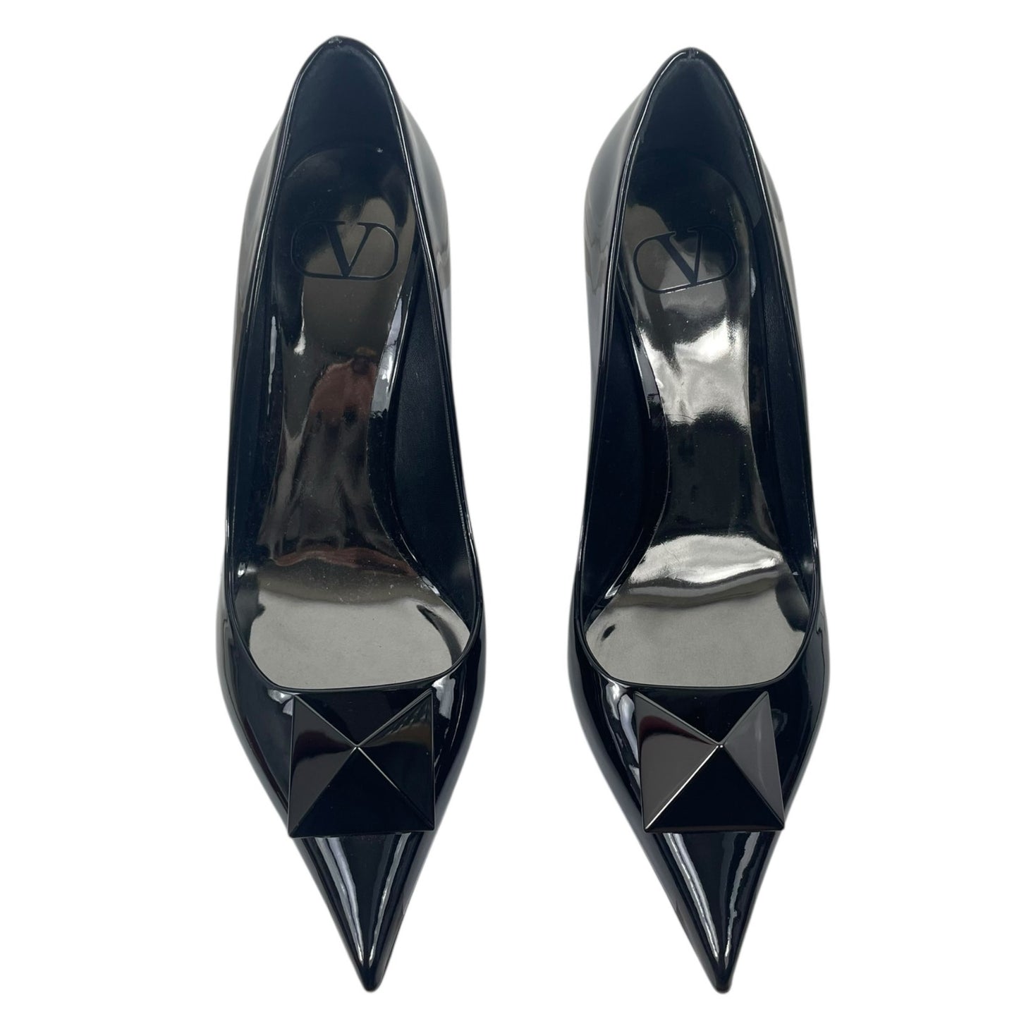 Valentino Garavani One Stud 100 Patent Leather Pumps Black Size 37