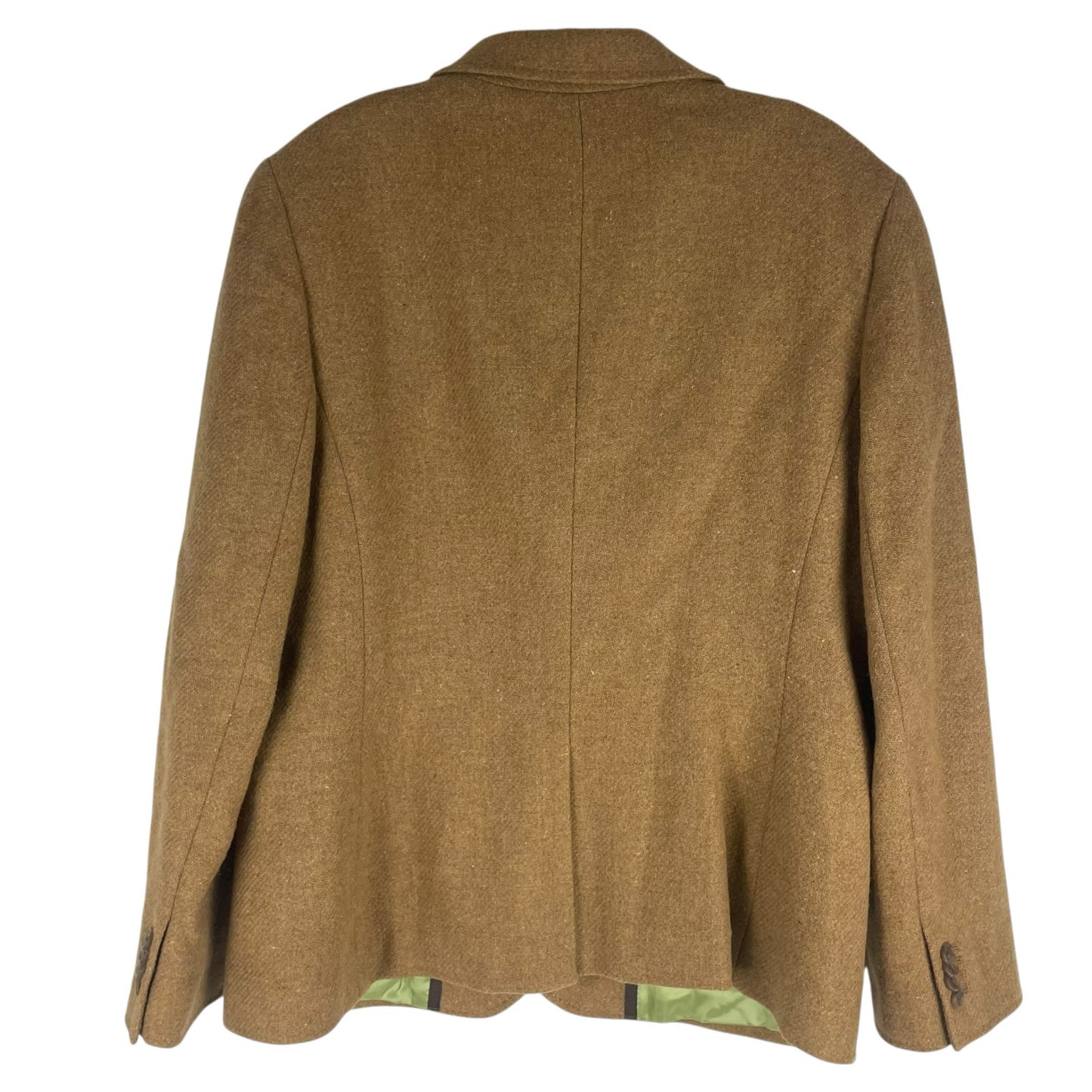 Lands' End Wool Mohair Blend 2 Button Blazer Jacket Camel Tan Size 12