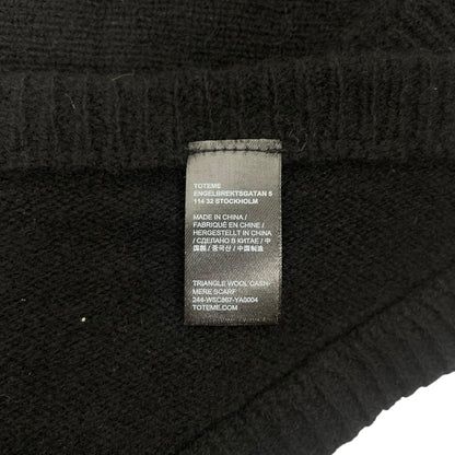 Toteme Triangle Wool & Cashmere Blend Scarf Wrap Black One Size