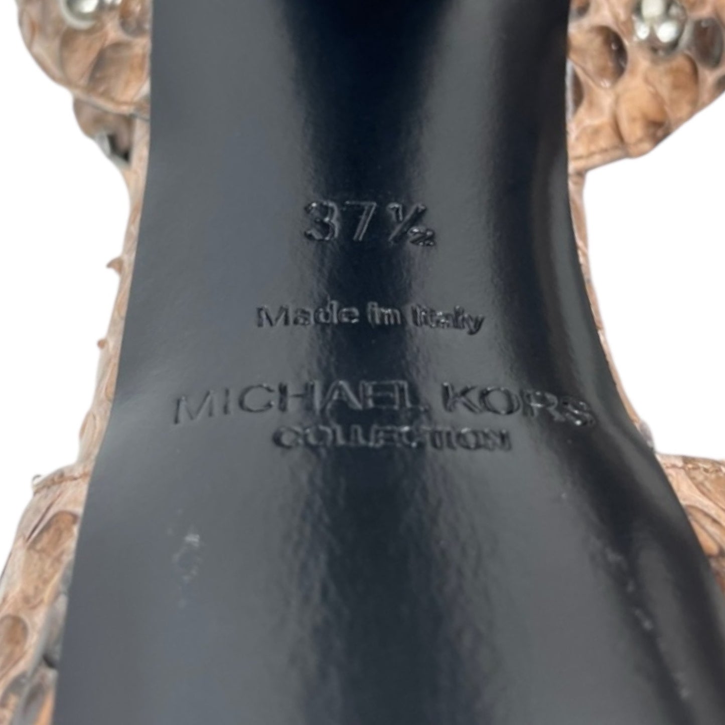 Michael Kors Rosanna Sandals Genuine Python Studded Size 37.5