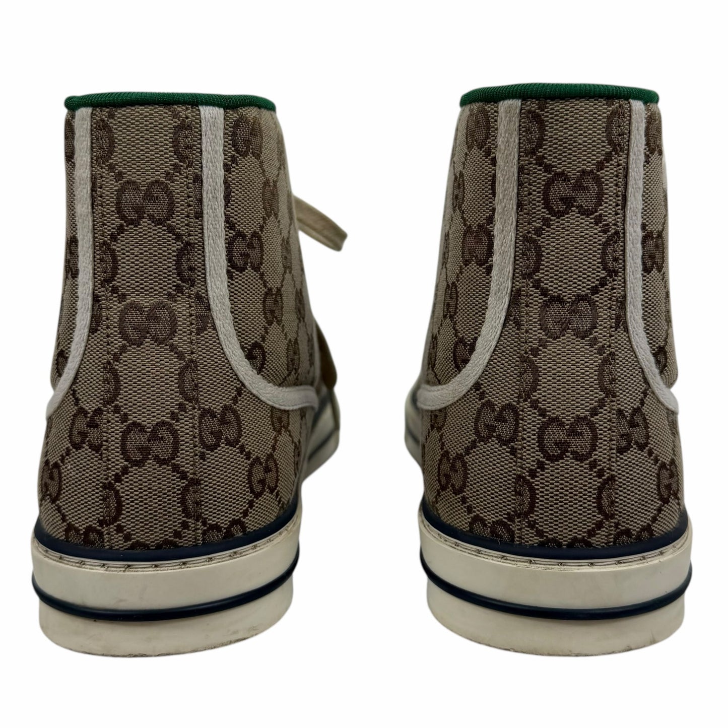 Gucci GG 1977 Tennis Sneakers Lace Up Beige Ebony Original Size 11.5/ 12