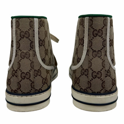 Gucci GG 1977 Tennis Sneakers Lace Up Beige Ebony Original Size 11.5/ 12