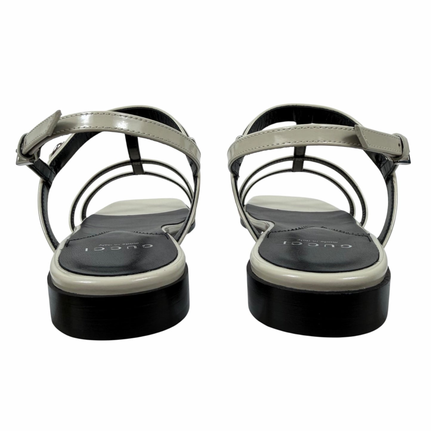 Gucci Divine Horsebit Slingback Flat Sandal Mystic White Size 37.5