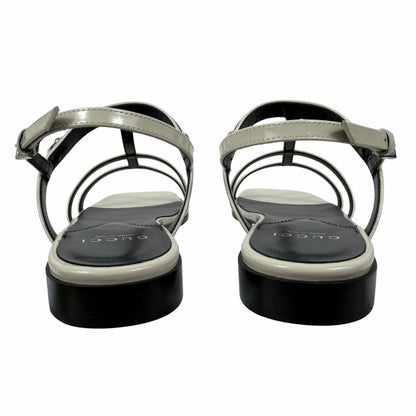 Gucci Divine Horsebit Slingback Flat Sandal Mystic White Size 37.5