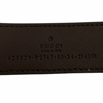 Gucci Canvas Monogram GG Buckle Supreme Leather Belt Brown Size 85cm/34"