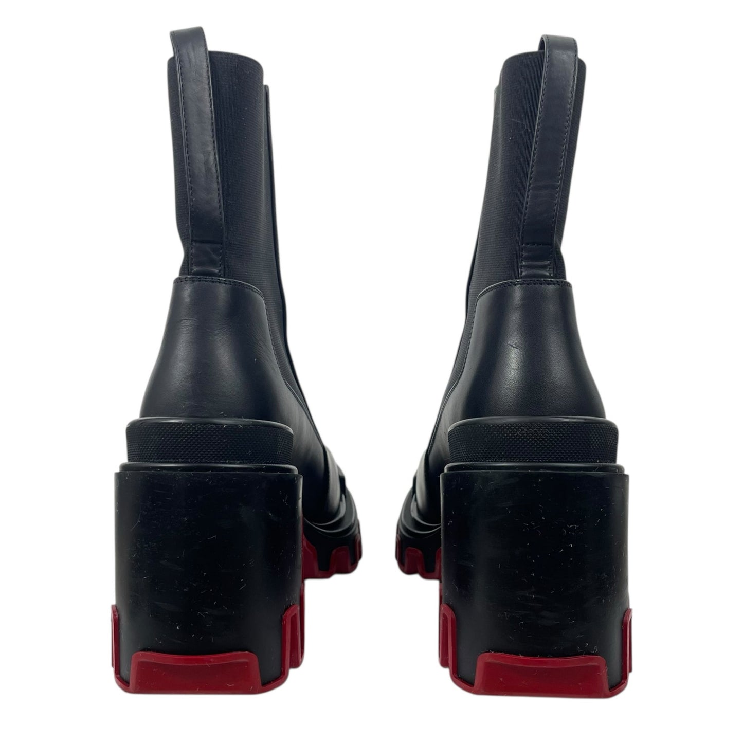 Christian Louboutin Marchacroche Duna 95 Low Boots Black Leather Size 39.5