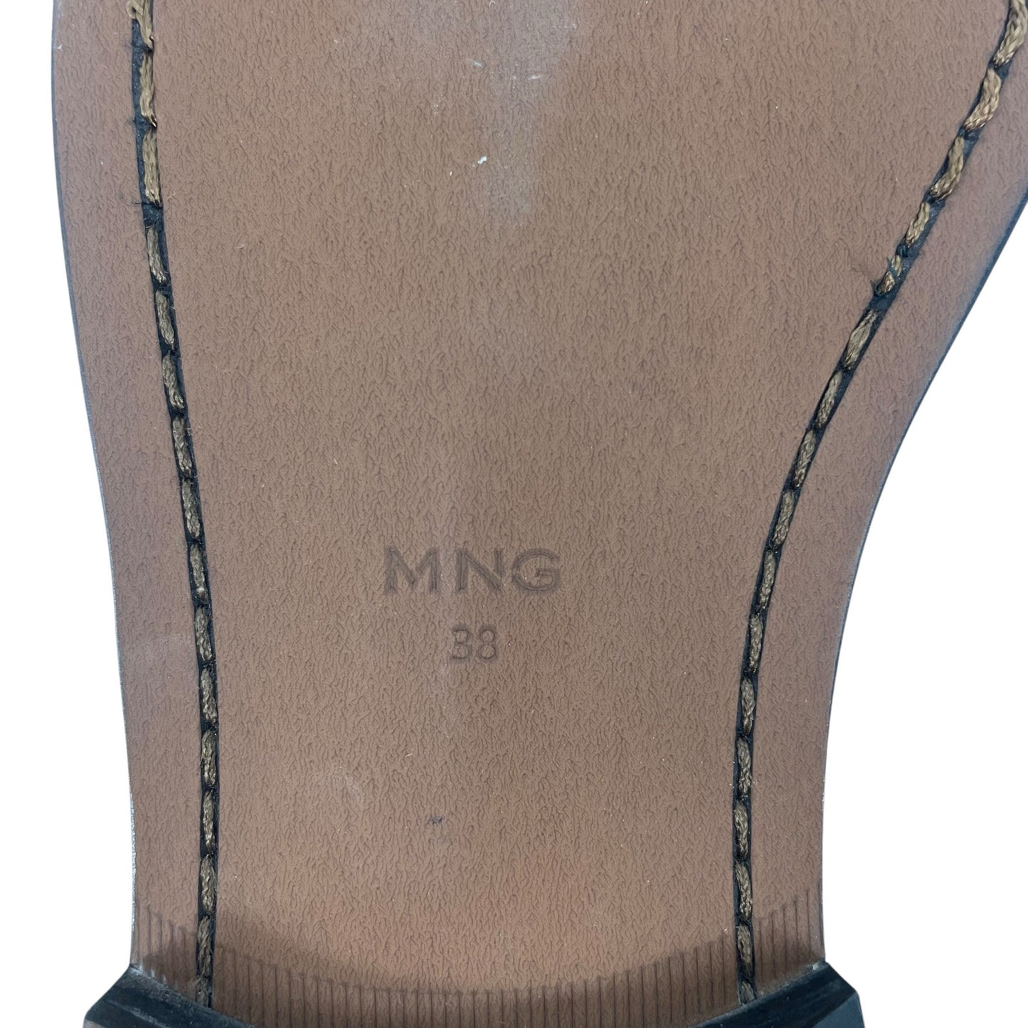 Mango MNG Square Toe Leather Penny Loafer Dark Grey Size 38/ US 7.5