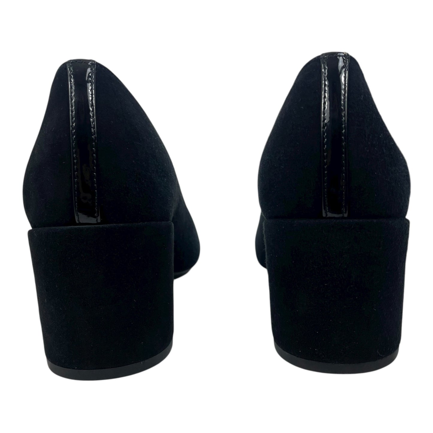 Margaux The Heel Pump in Black Suede Round Toe Block Heel Size 40M/ 9.5