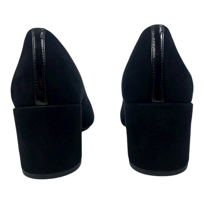 Margaux The Heel Pump in Black Suede Round Toe Block Heel Size 40M/ 9.5