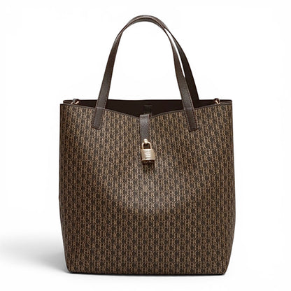 Carolina Herrera Matryoshka Locked CH Logo Medium Handbag Brown