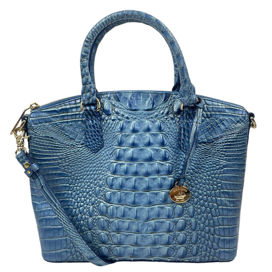 Brahmin Medium Duxbury Satchel Bag Melborne Blue Croc Embossed