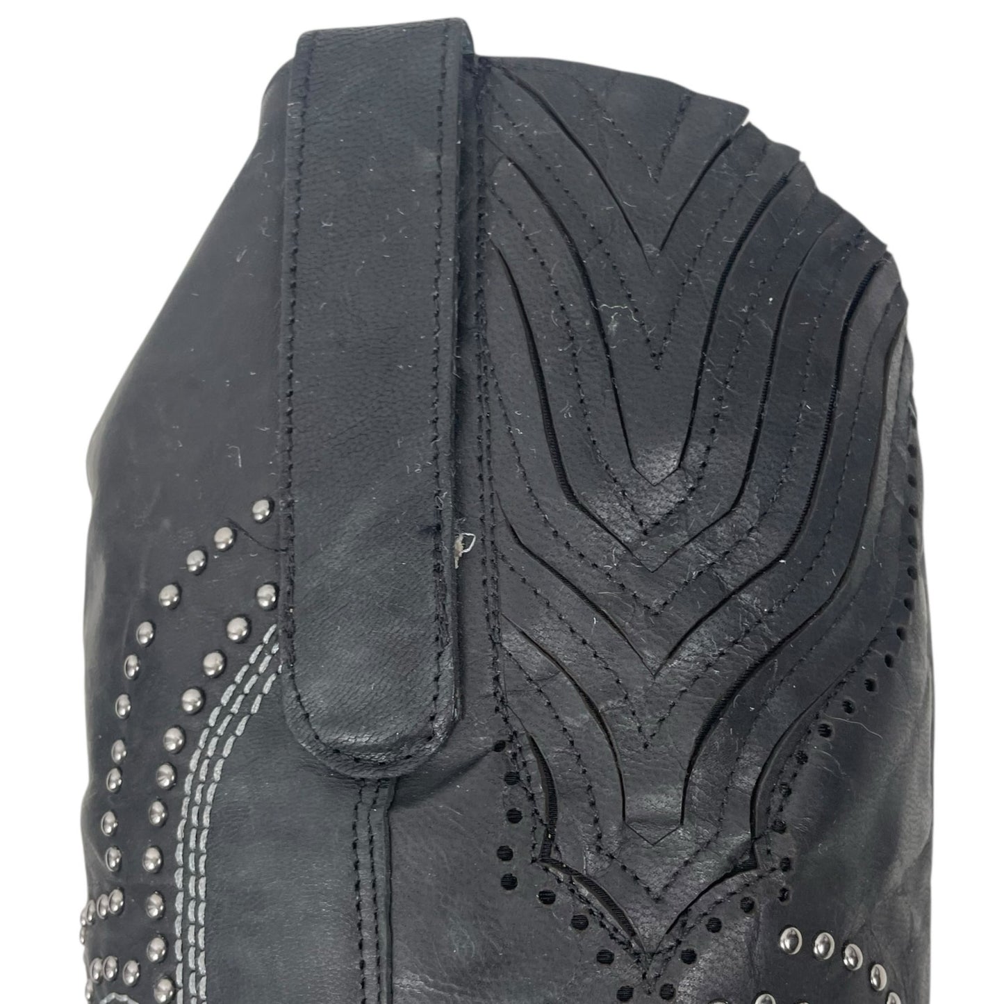 Corral Black Studded Embroider Tall Cowbot Boots Size 12M