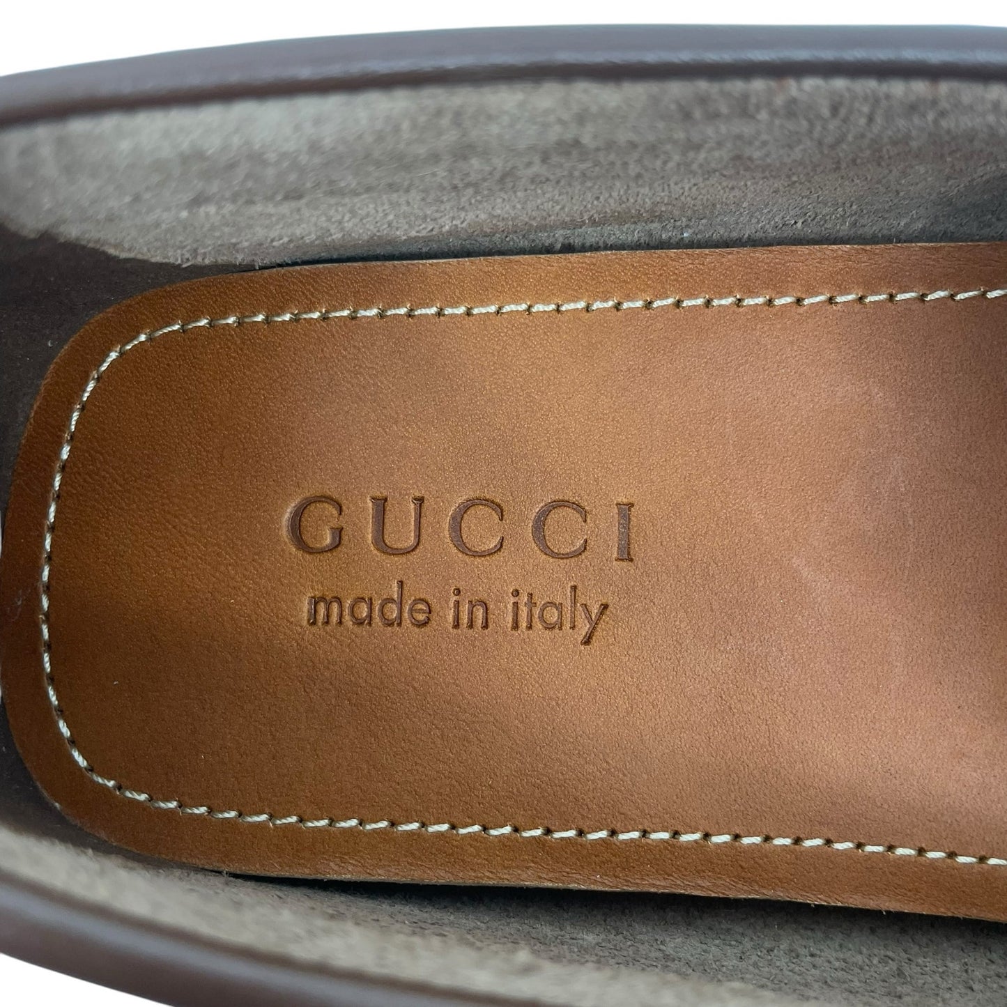 Gucci Interlocking GG Calf Leather Moccasin Driver Loafer Brown Size 13/13.5