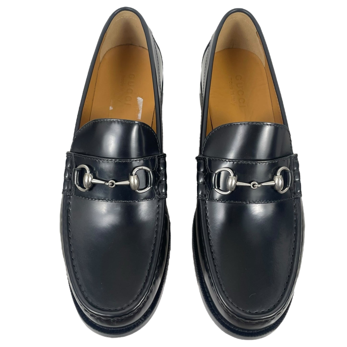 Gucci Kaveh Leather Loafers with Horsebit Black Size 12/ 12.5