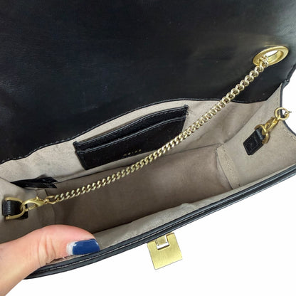 REISS Coleville Small Leather Crossbody Bag Convertible Shoulder Bag Black
