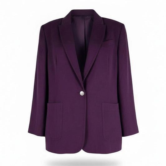 Ted Baker Kclara Relax Fit Blazer Jacket Patch Pocket Purple Size 3/ 8