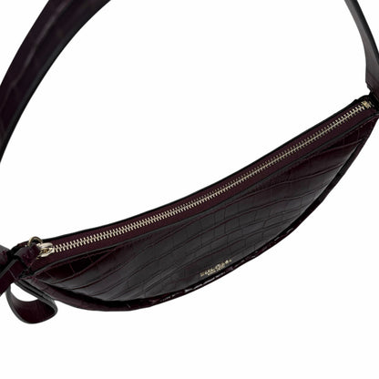 Kate Spade Smile Croc Embossed Leather Small Shoulder Bag Red