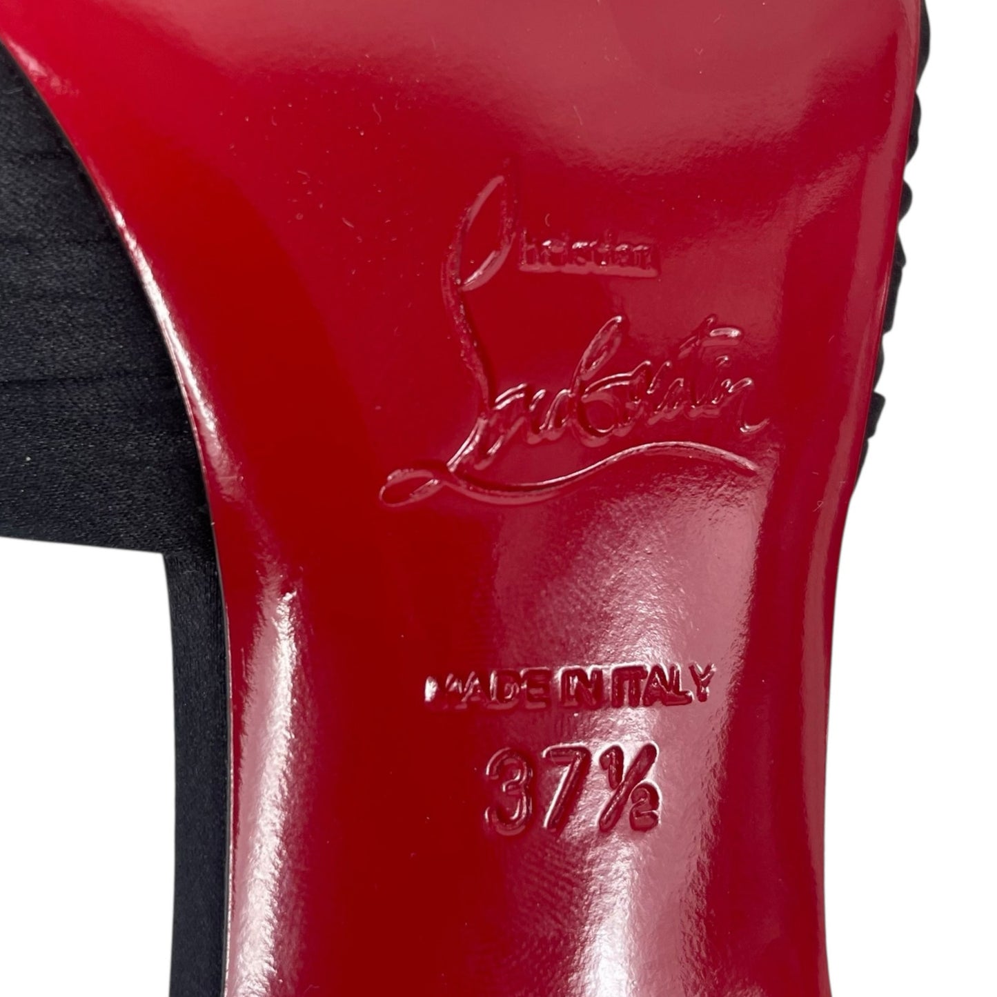 Christian Louboutin Nicol is Back 85 Crepe Satin Mule Sandal Size 37.5