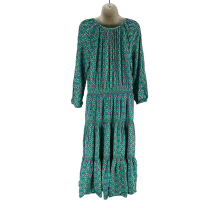 Matilda Jane Turquoise Geometric Age of Aquarius Peasant Dress Size L