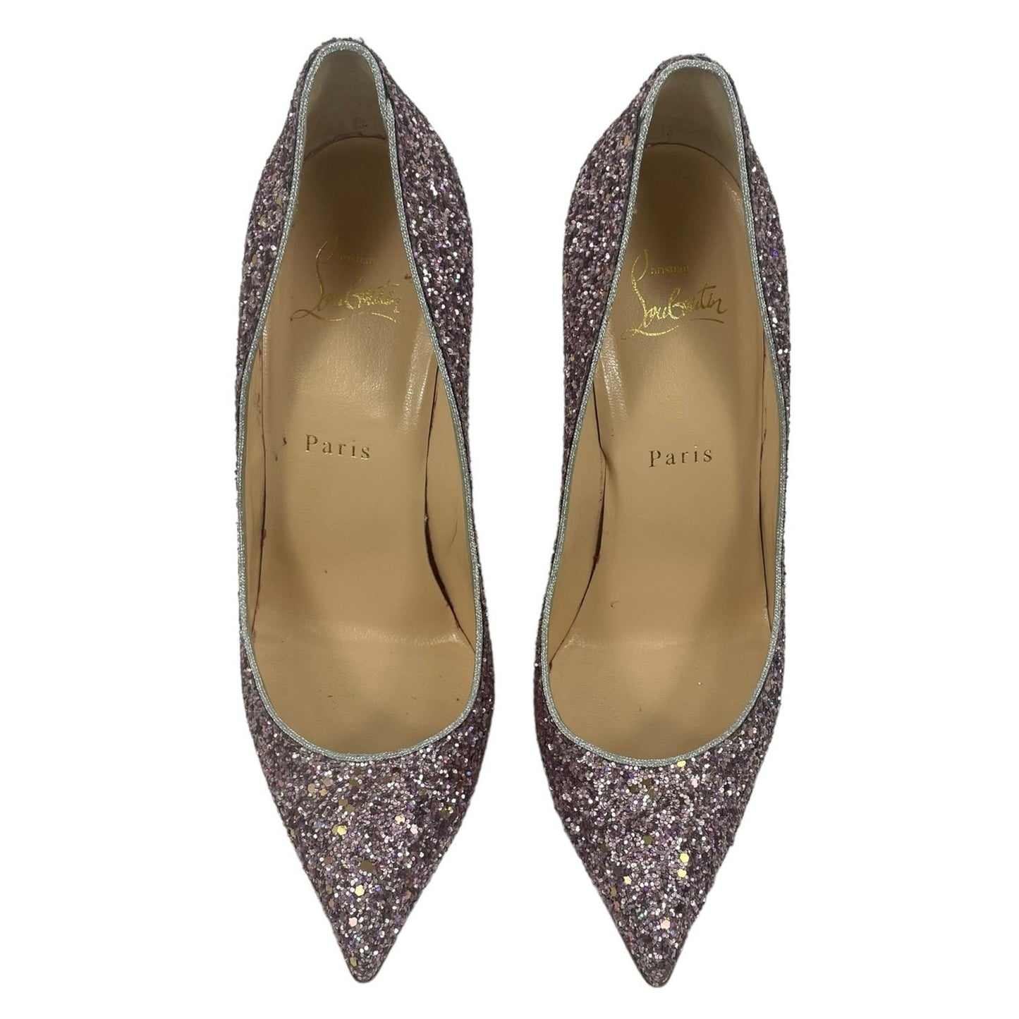 Christian Louboutin Pigalle 120 Glitter Pointed Toe Pump Pink Size 38