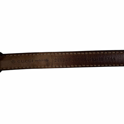 Gucci Horsebit Buckle Thin Belt Black Pebble Leather Size 95cm/38"