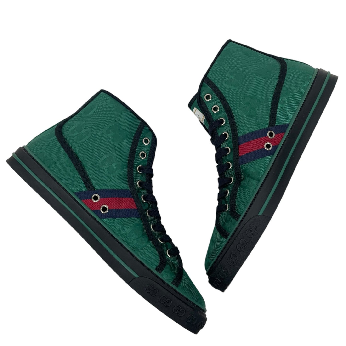 Gucci Off the Grid High Top Sneakers 1977 Tennis Shoes Green Men Size 8/ 8.5