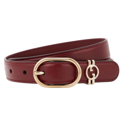 Gucci Interlocking GG Logo Leather Belt Russet Red Size 80cm/ 32in