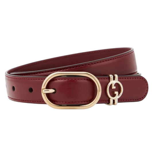 Gucci Interlocking GG Logo Leather Belt Russet Red Size 80cm/ 32in