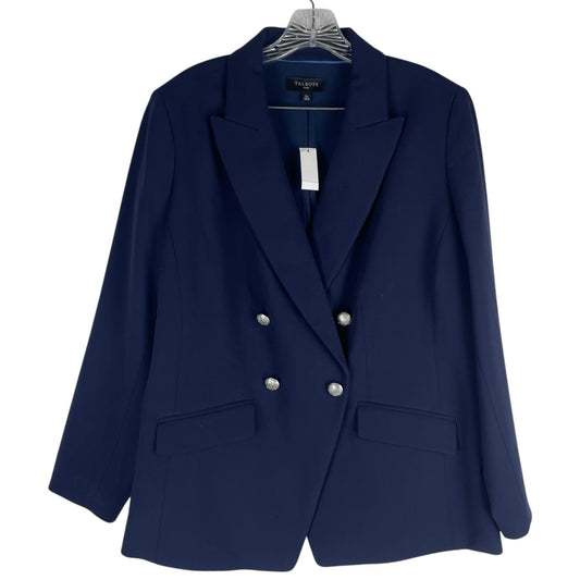 Talbots Tailored Stretch Double Breasted Blazer Jacket Blue Size 14W
