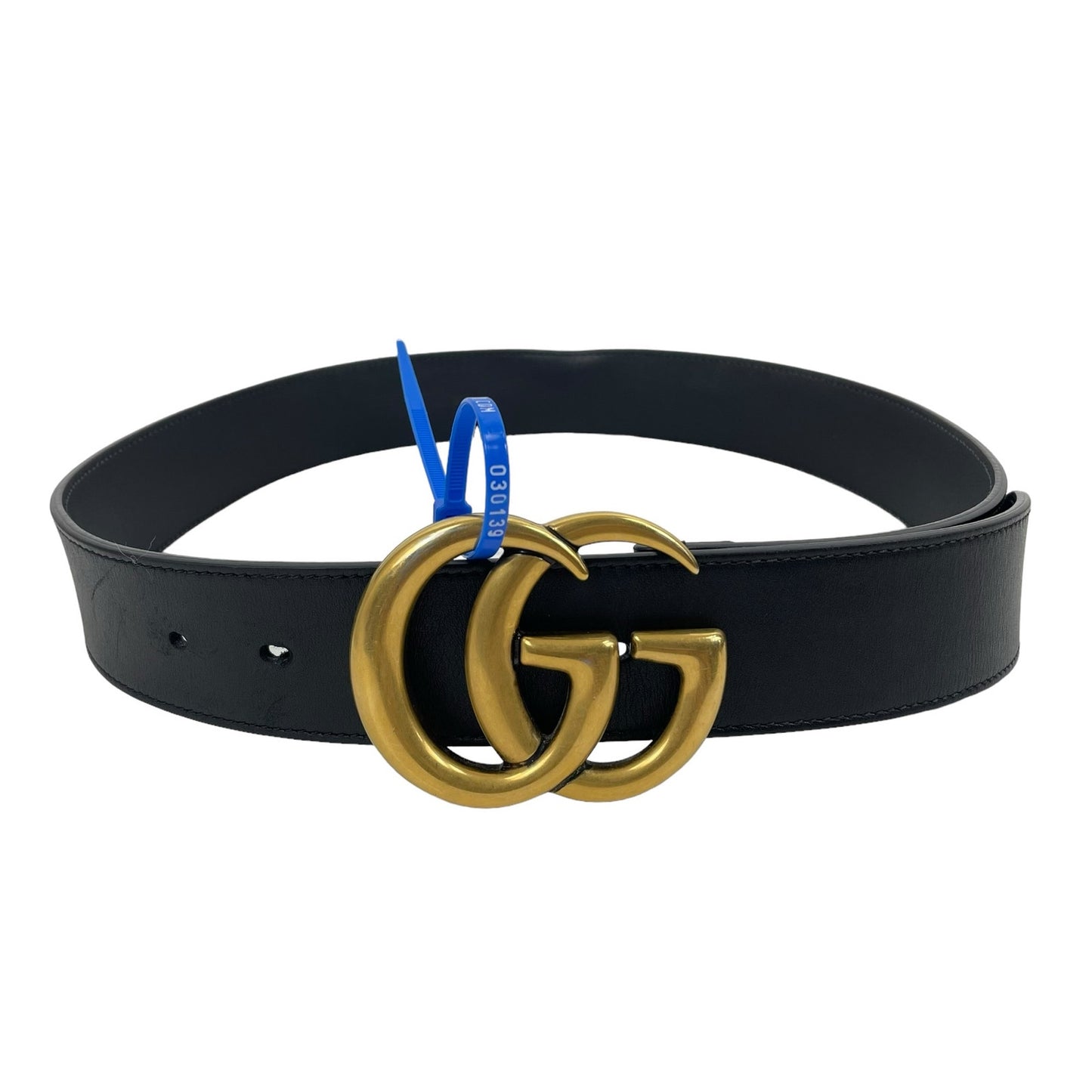 Gucci GG Marmot 2015 Re Edition Wide Belt Gold Buckle Black Men Size 80/32