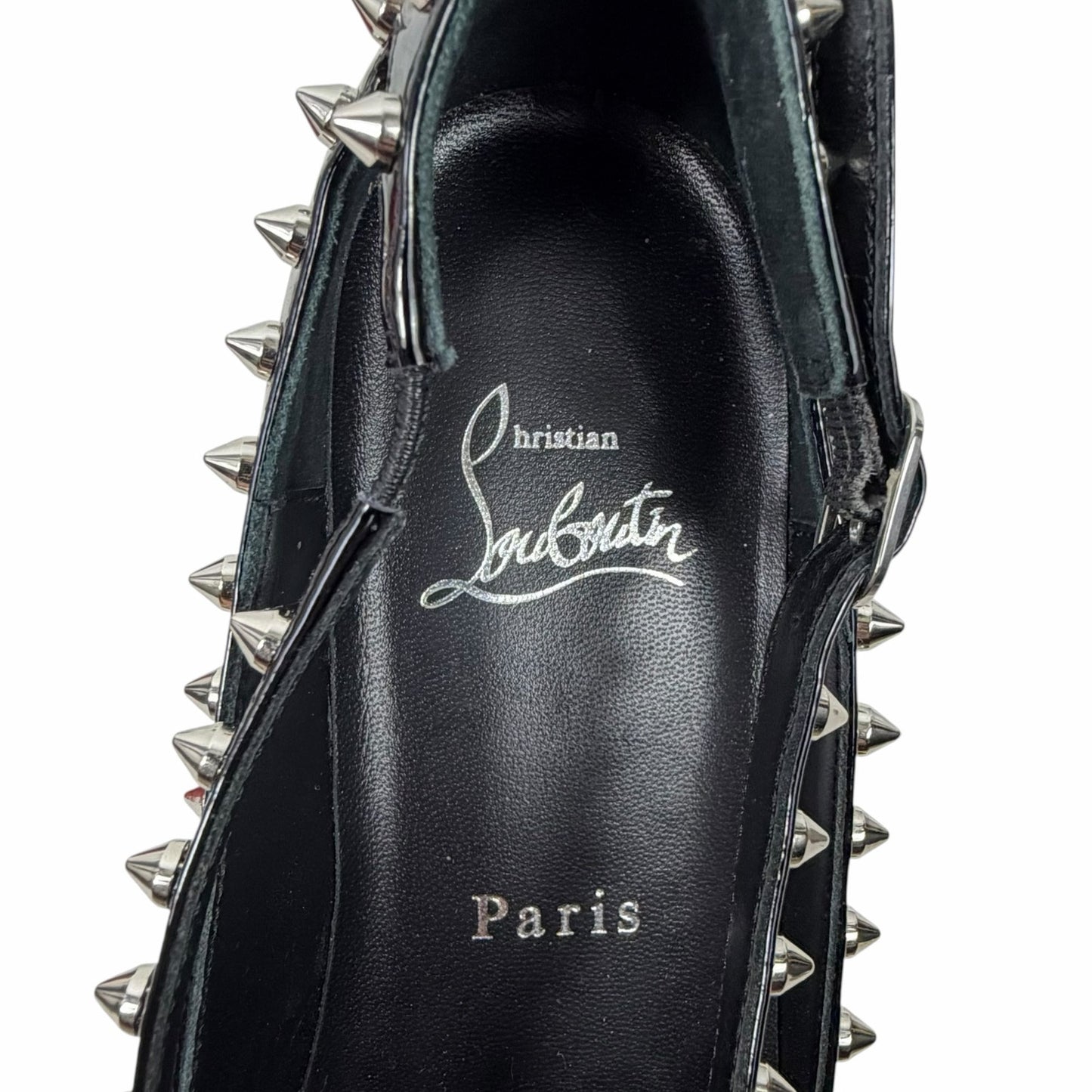 Christian Louboutin Pilouta Jane Spiked Patent Flats Black Size 36.5