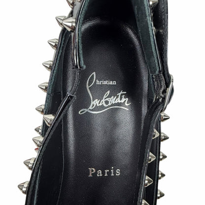 Christian Louboutin Pilouta Jane Spiked Patent Flats Black Size 36.5