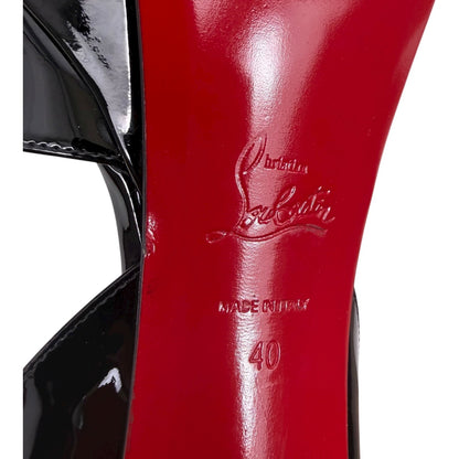 Christian Louboutin Supramariza 130 Patent Platform Sandal Black Size 40