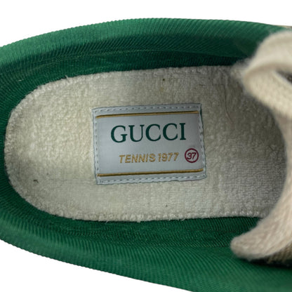 Gucci GG 1977 Tennis Sneakers Lace Up Beige Ebony Original Size 37