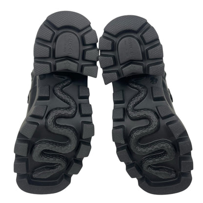 Gucci Magnum Calf Leather Horsebit Lug Sole Boots Black Size 40