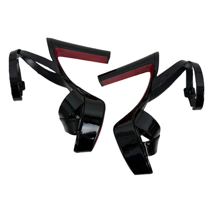 Christian Louboutin Supramariza 130 Patent Platform Sandal Black Size 40
