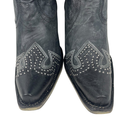 Corral Black Studded Embroider Tall Cowbot Boots Size 12M
