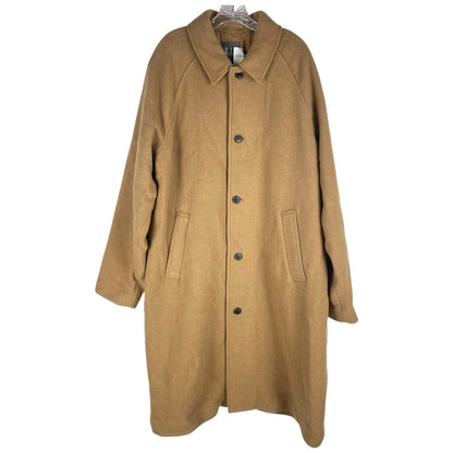 Gap Oversized Wool Blend Single Breasted Long Top Coat Camel Tan Size XL