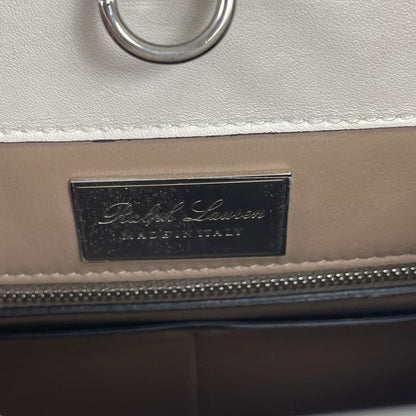 Ralph Lauren Collection RL50 Leather Medium Satchel Top Handle Bag White